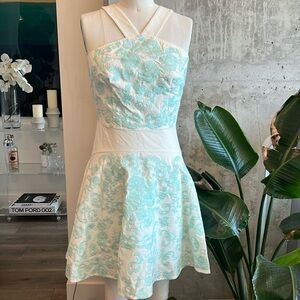 Foxiedox Embroidery Dress Aqua/White